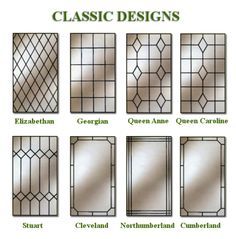 Simulated Leaded Glass Classic Designs