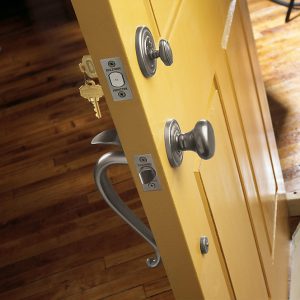 Baldwin silver door knob handle